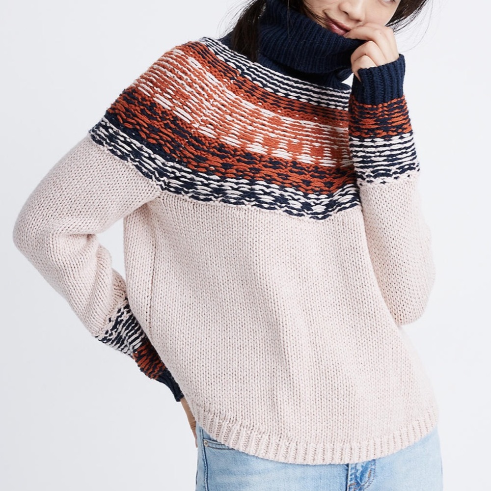 Madewell Brookdale Fair Isle Turtleneck Sweater